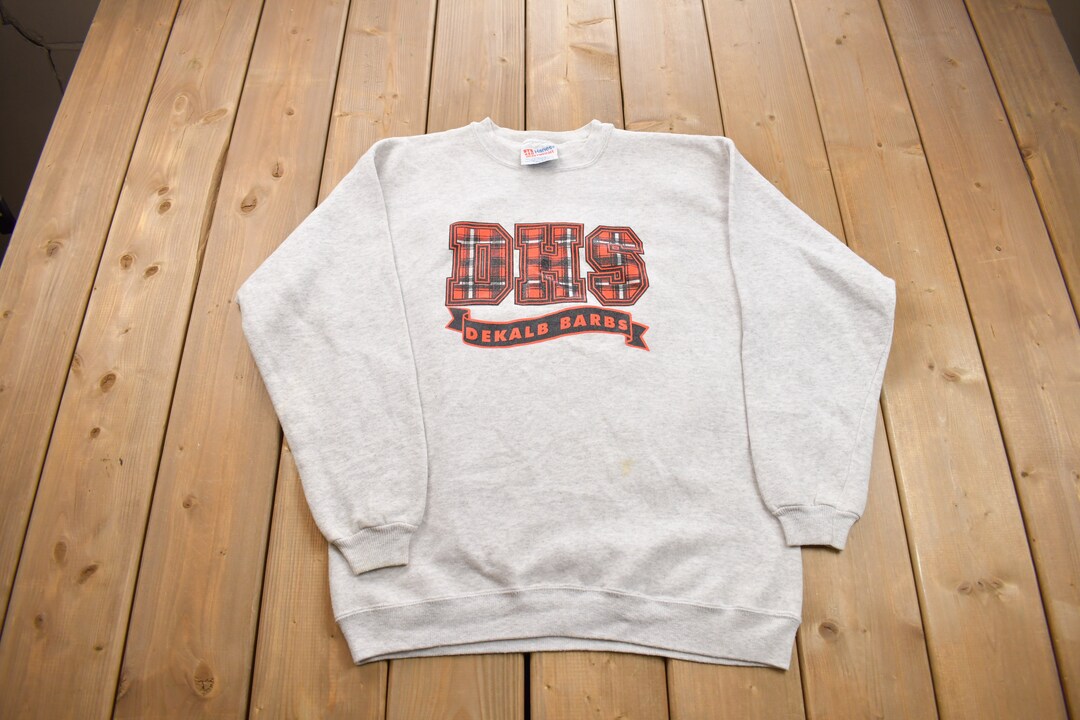 Vintage 1990s DHS Dekalb Barbs Crewneck Sweatshirt / 90s Crewneck / Made in USA / Streetwear