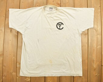 Vintage 1990s NYCC Staff Graphic T-Shirt / Streetwear / Retro Style / Single Stitch / Made In USA / 90s Graphic Tee / Smiley Face / NYC