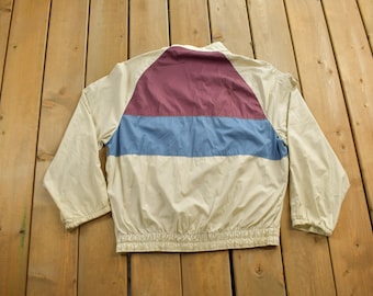 Vintage 1980s Windbreaker Zip Up Jacket / Color Block / Athletic Spring Summer Sportswear / Streetwear / Athleisure / Vintage Windbreaker