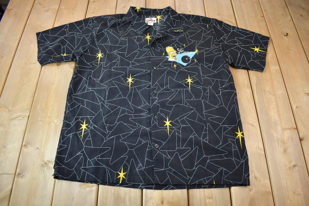 【レア】2002年Simpsons シンプソンズ ボウリングシャツ L〜XL レア】2002年Simpsons シンプソンズ ボウリングシャツ L〜XL