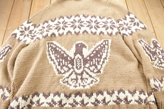 Vintage 1980s Cowichan Shall Collar Knit Eagle Sw… - image 4