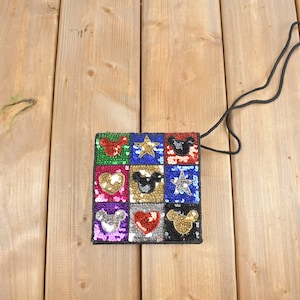 Vintage 1990s Walt Disney Mickey Mouse Patchwork Purse / Vintage Accessory / Vintage Disney / Mickey & Co
