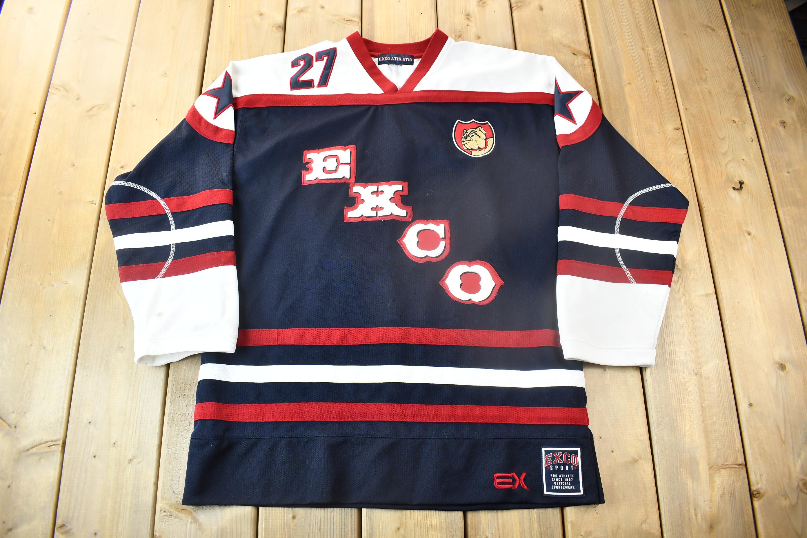 Vintage Y2K Exco Blue Liner Hockey Jersey Embroidered Vintage