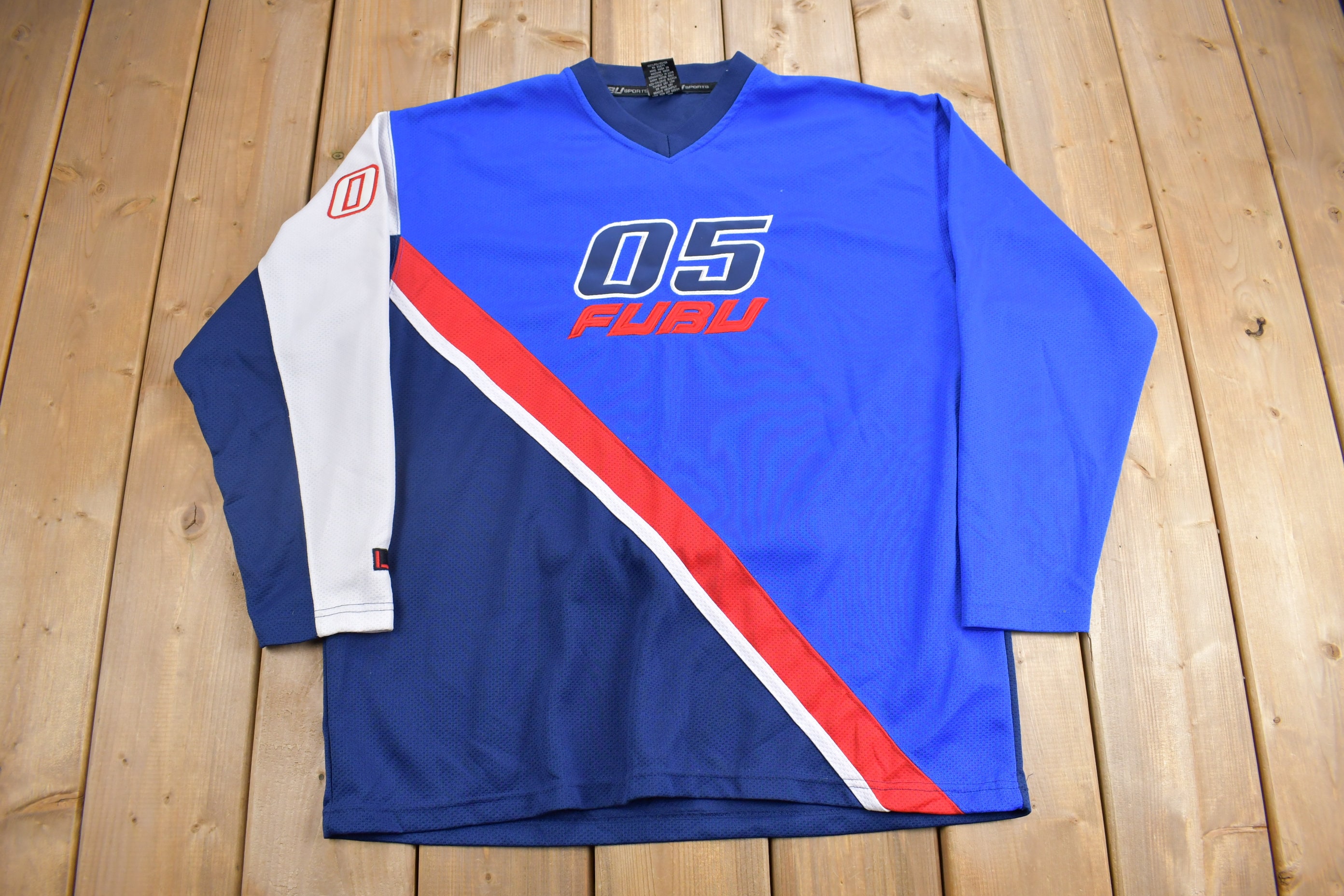 Vintage 1990s FUBU International Youth Jersey / Sportswear / 90s Sweater / Streetwear / Athleisure / Embroidered / Vintage Hip Hop / FUBU