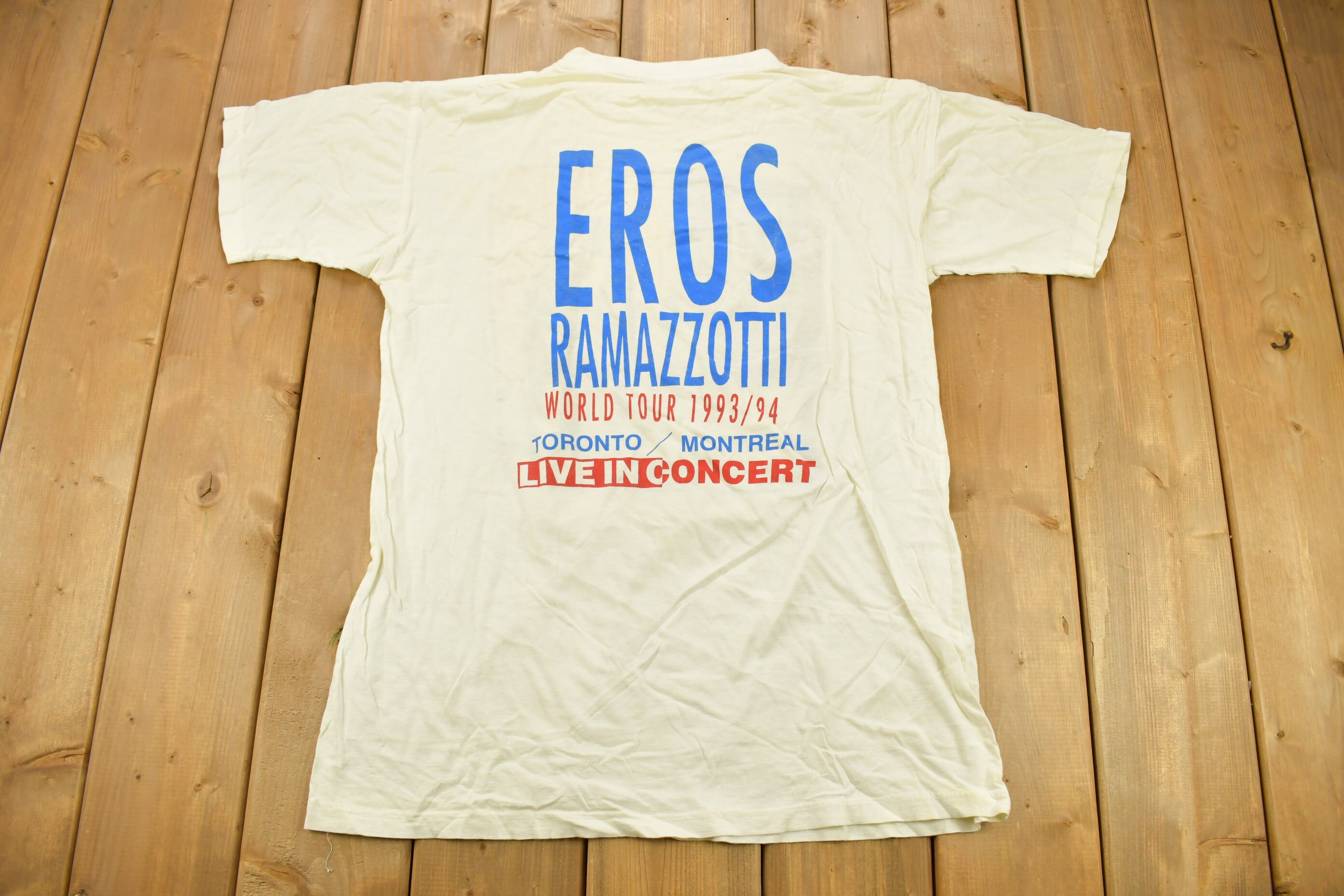 Vintage 1994 Eros Ramazzotti World Tour Band T-shirt / Band Tee 