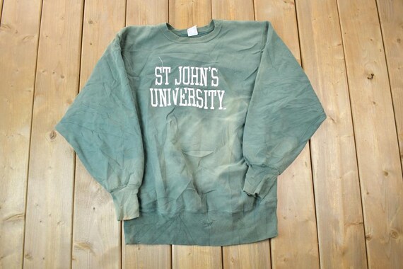 Vintage 1990s Champion St John's University Reverse Weave Crewneck
