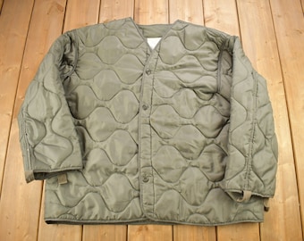 Vintage Y2K OG 110 Military Field Jacket Liner / Button Up Jacket Liner /  Army Green / Vintage Utility Jacket / Army Jacket