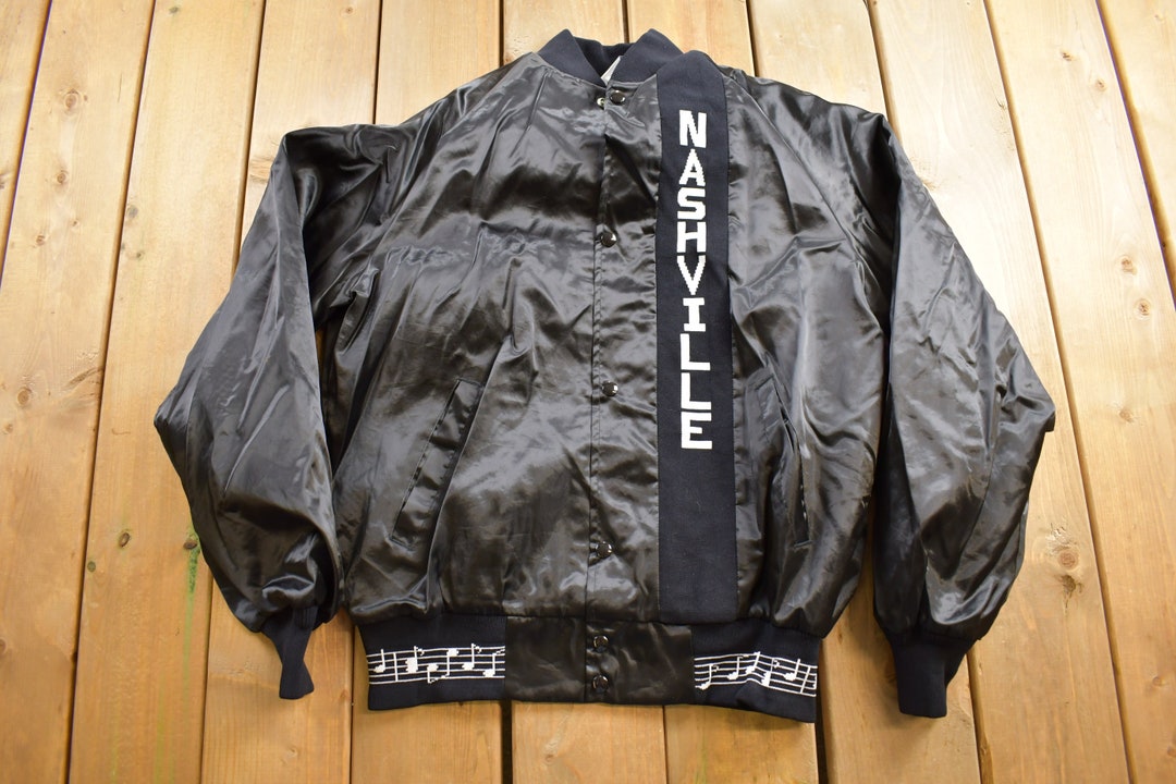 Vintage 1980s West Ark Nashville Music City Satin Bomber