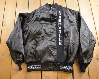 Vintage 1980s West Ark Nashville Music City Satin Bomber