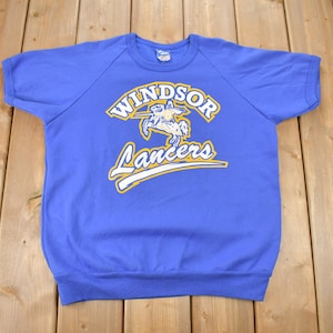 Vintage 1990s Windsor Lancers Short Sleeve Champion Sweatshirt / Vintage Champion / Made In Canada / Streetwear / Sportswear