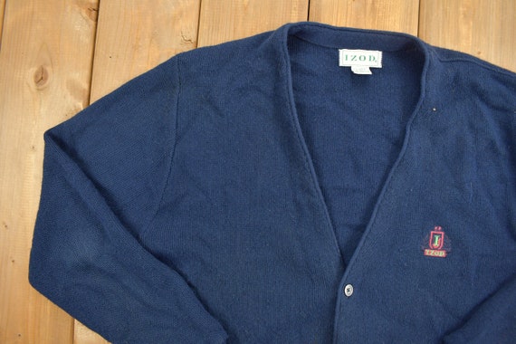 Vintage 1990s IZOD Knitted Cardigan Sweater / Vin… - image 2