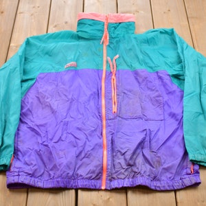 Vintage 1990s Columbia Color Block Windbreaker Jacket / 90s Columbia / Athletic Spring Summer Sportswear / Streetwear / Athleisure