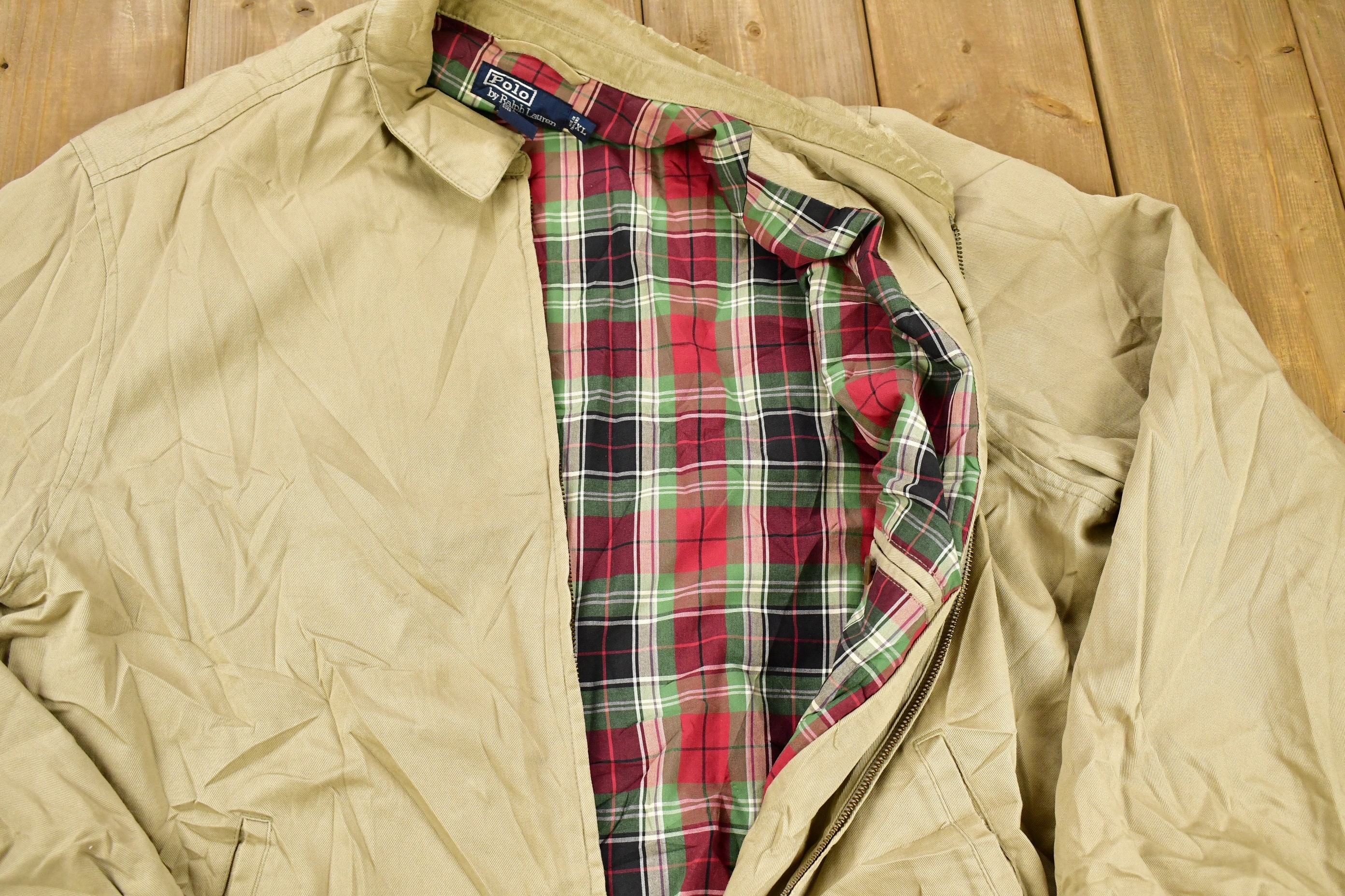 Vintage 1990s Polo Ralph Lauren Plaid Lined Harrington Vintage 1990s Polo Ralph Lauren Plaid Lined Harrington