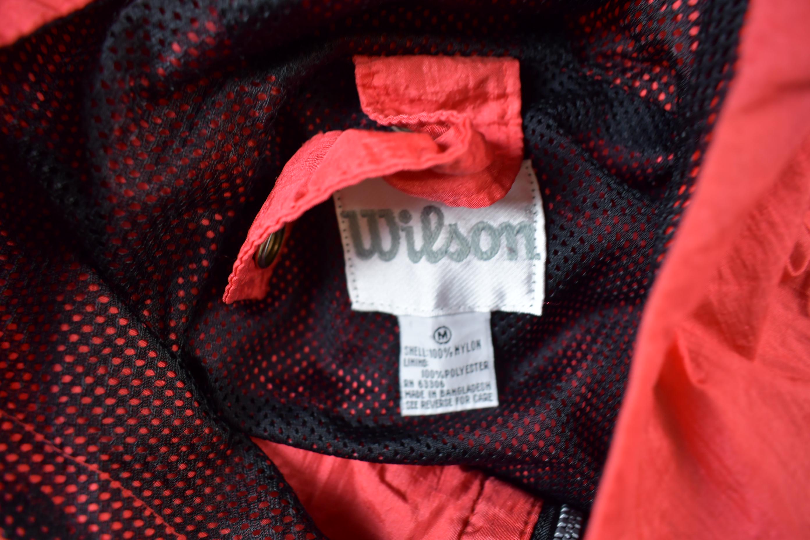 Vintage 1990s Wilson Red Windbreaker Jacket / Streetwear