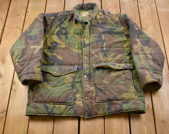 Vintage 1980s Camo Puffer Jacket Goose Down Fill Vintage Bubble Jacket Winter Streetwear Camo Zip up Jacket Etsy