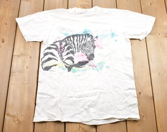 ヴィンテージ 1989 ゼブラプリント グラフィック Tシャツ / グラフィック / 80年代 / 90年代 / ストリートウェア / レトロスタイル / シングルステッチ / アメリカ製 / ヴィンテージ ゼブラ