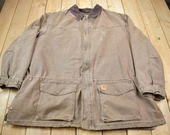 Vintage 1990s Tough Duck Quilt Lined Traditional Coat / Made in