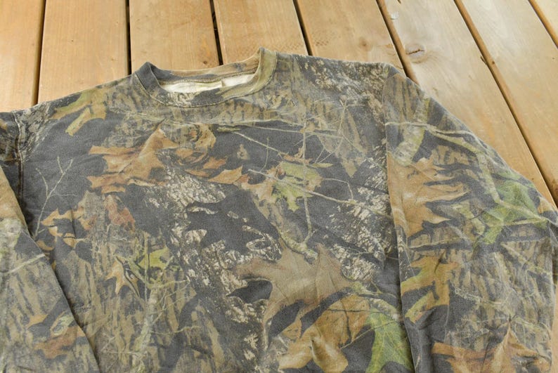 Vintage 90s Mossy Oak Break Up Camo Crewneck Sweatshirt XL Made USA image 3