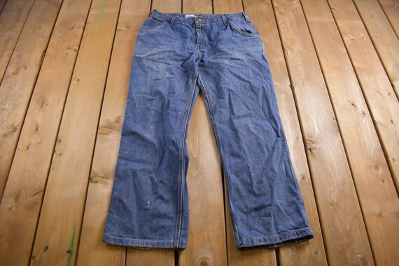 Vintage 1990s Carhartt Denim Work Pants Size 34 x… - image 2