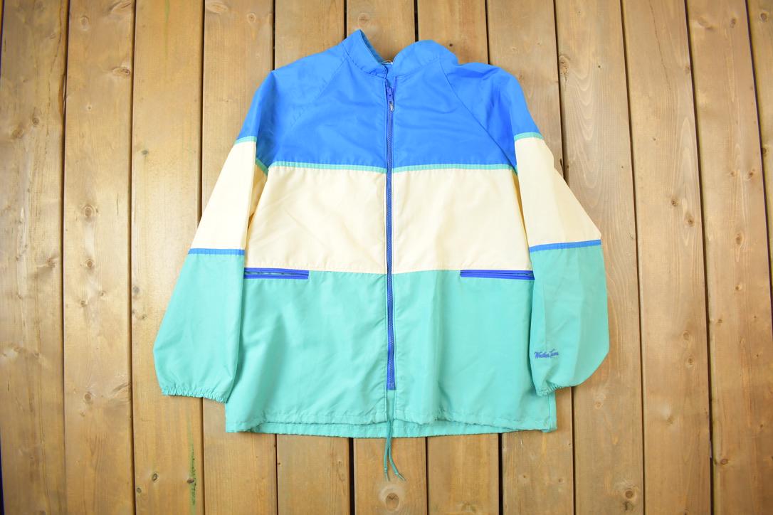 Veste Vintage Weather Tamer Femme – Taille 52/32 – Nylon Bleu – Doublée – USA