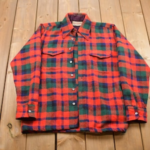 Vintage 1990s John Steed Lined Plaid Button Up Shirt / Made in USA / 1990s Button Up / Vintage Flannel / Casual Wear / Workwear