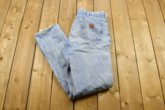 Vintage 90s Carhartt Denim Jeans Size 38 X 36 / Carpenter