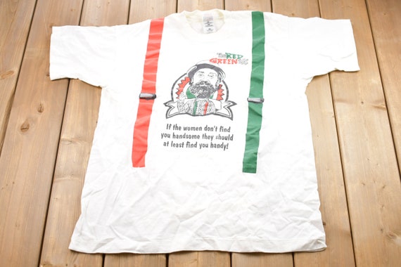 Vintage 1990s Handsome Or Handy Graphic T-Shirt /… - image 1