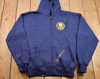 90s USA製 ZIP UP SWEAT HOODIE Vintage 90's USA Olympics Embroidered Red Zip up Hoodie
