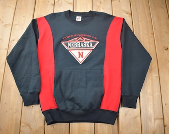Vintage 1990s Nebraska Cornhuskers Collegiate Crewneck Sweatshirt / Made IN USA / 90s Crewneck / Streetwear / Athleisure / Embroidered