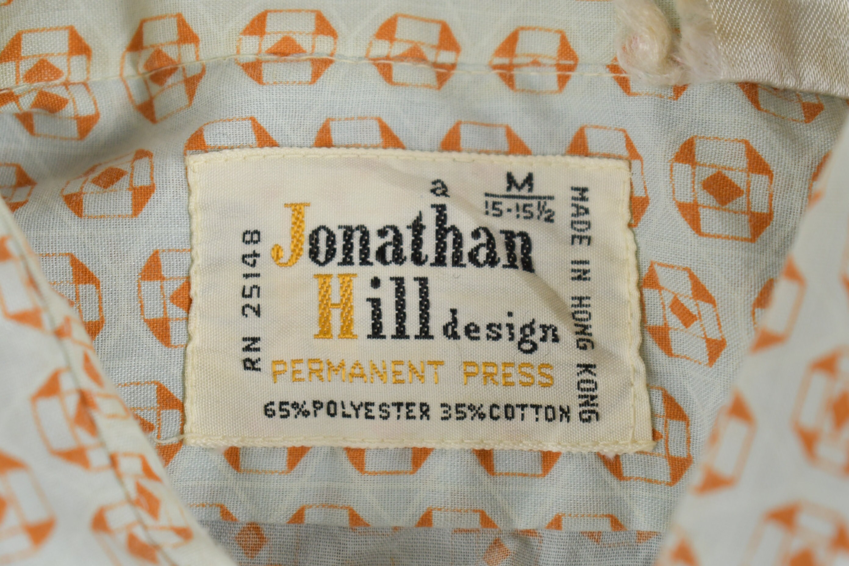 Vintage 1970s Jonathan Hill Design Button up Shirt / 1970s