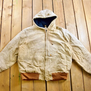 Vintage 1990s Carhartt Hooded Jacket / Workwear / Streetwear / 80s / 90s / Made In USA / Distressed Carhartt / Union Made