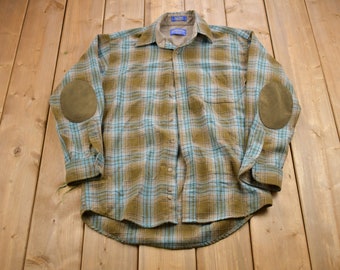 70s/80s Vintage Pendleton Wool Flannel Shirt With Elbow Patches - Etsy