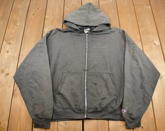 Vintage 1990s Champion Full Zip Hoodie Sweatshirt / Vintage