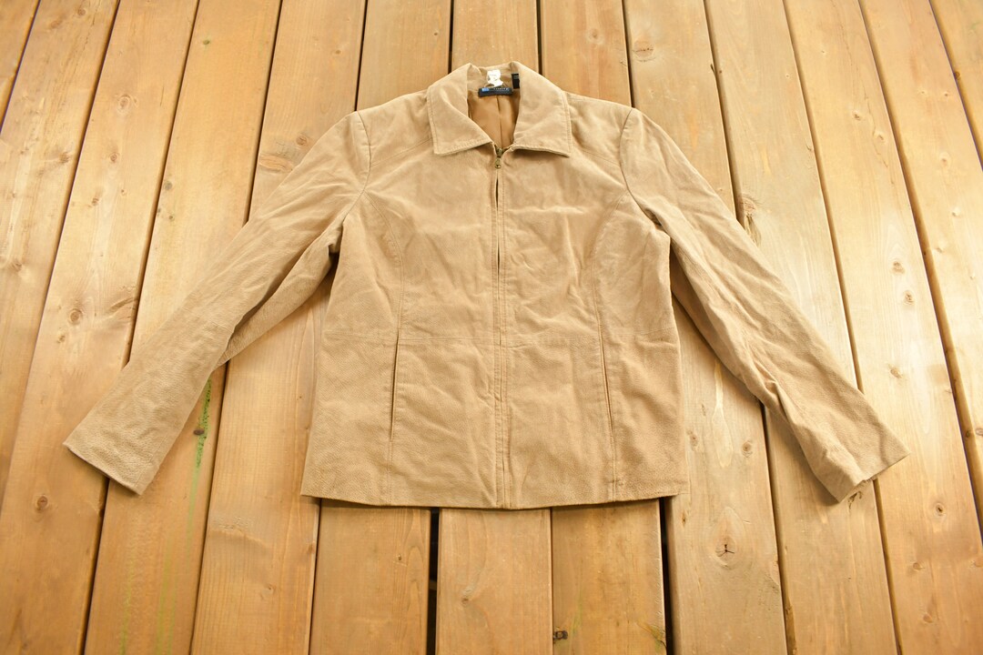 Vintage Navy Suede 1990s Jacket - M