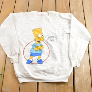 Vintage 1990 Bart Simpson Graphic Crewneck Sweatshirt / 90s Crewneck / Made In USA / Raglan Sweater
