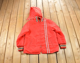Vintage 1980s Avon Sportswear Hooded Bomber Jacket / Zip Up  / Streetwear / Souvenir Jacket / Made In Canada / Streetwear