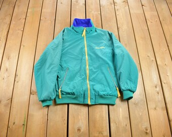 Vintage 1990s Northern Reflections Teal Ski Jacket / Ski Jacket / Canadian Jacket / Vintage Windbreaker / Insulated / Winterized