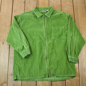Vintage 1990s North Crest Corduroy Flannel Full Zip Shirt / 1990s Button Up / Vintage Flannel / Plaid Shirt / Button Down
