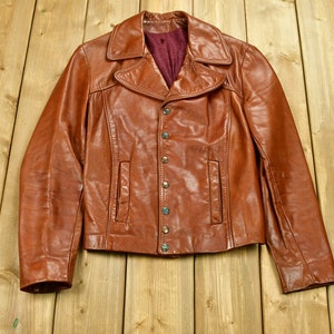 Vintage Women&#39;s 1960s Leather Jacket / Fall Outerwear / Leather Coat / Winter Outerwear / Streetwear Fashion / Biker Jacket
