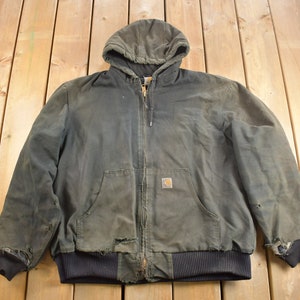 Vintage 1990s Carhartt Thrashed Active Jac Work Jacket / Workwear / Distressed Carhartt Jacket / Vintage Carhartt / Made In USA