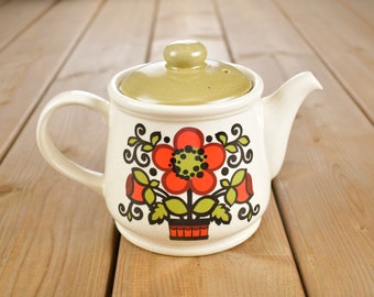 Vintage 1960s Sadler Floral Ceramic Tea Pot / Sadler Made in Staffordshire England / Vintage Ceramics Tea Pot / Cute TeaPot / Flowers