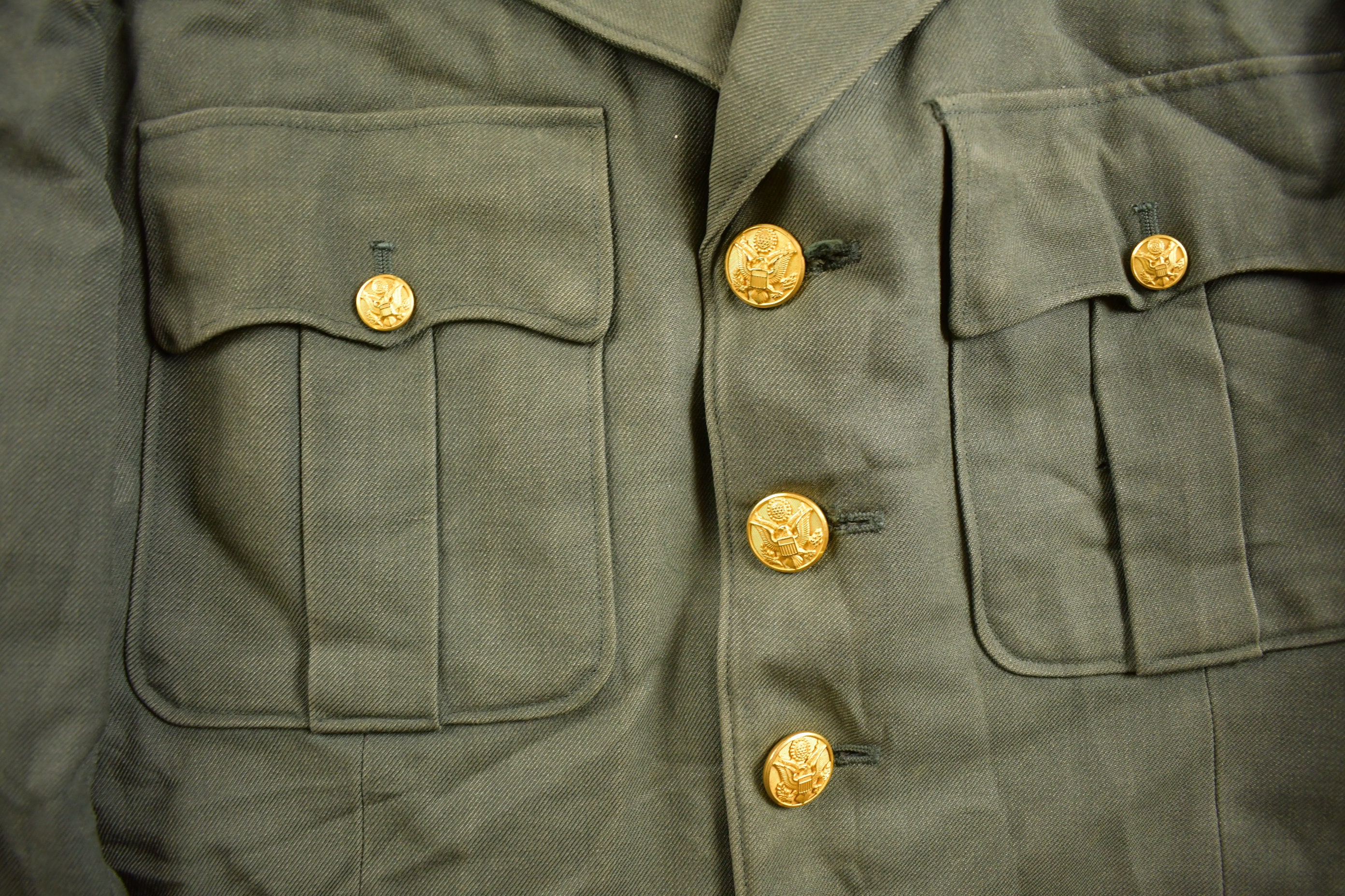 Vintage 1960s US Army Military Uniform Jacket / Button up