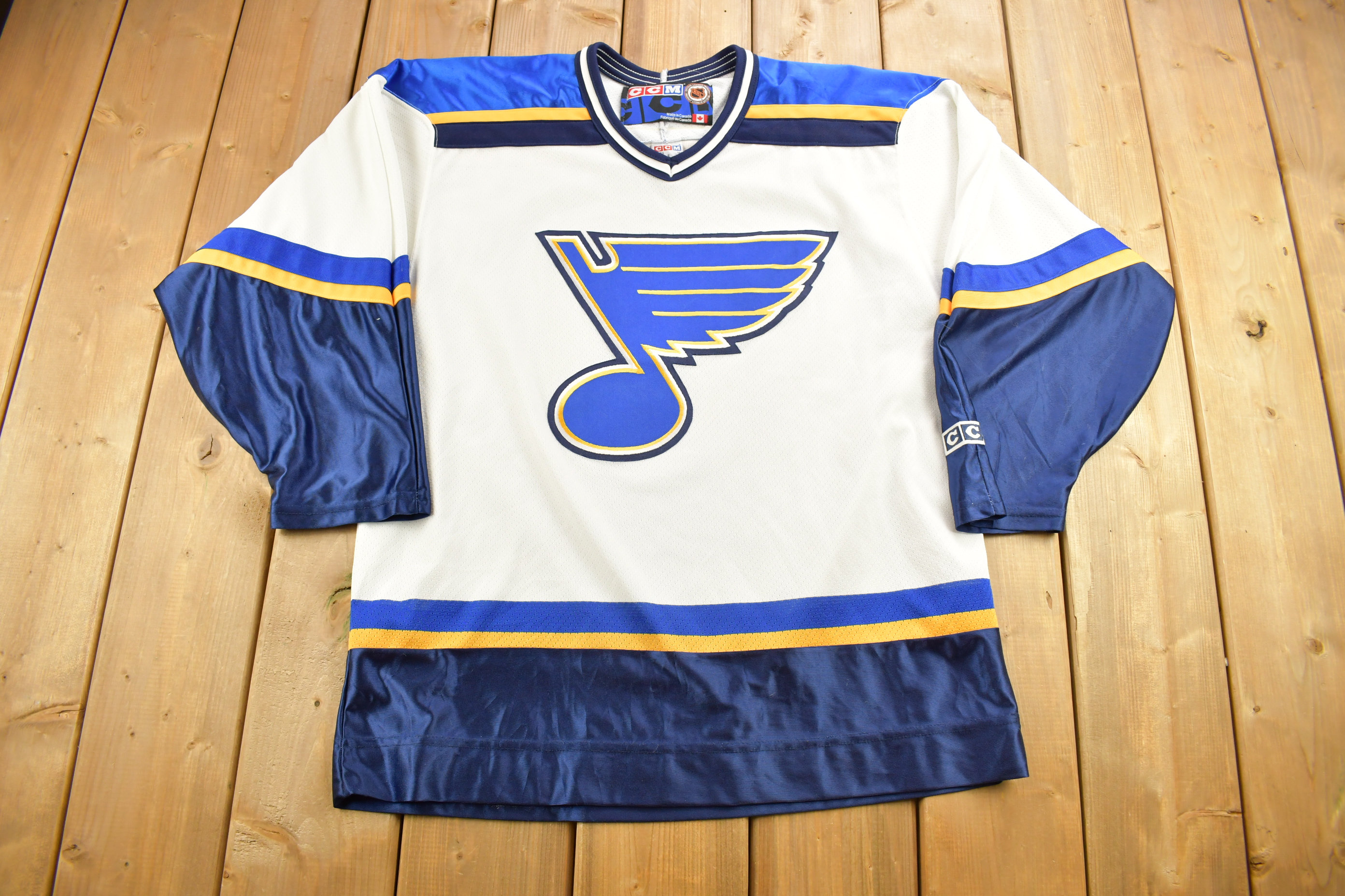 Flames Embroidered Colorblock Hockey Jersey