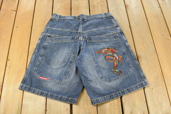 Vintage Y2K JNCO Dragon Denim Jean Shorts, Skater Jorts (35 Inch