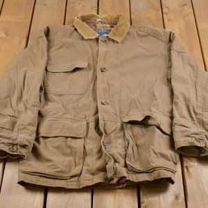 Vintage 1980s Upstream Chore Jacket / Workwear / Streetwear / Made In Hong Kong / Blanket Lined Jacket / Distressed Workwear / Union Made