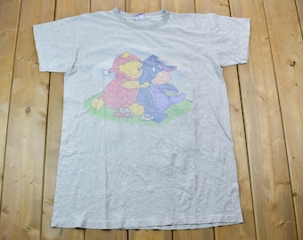 Vintage 1990s Pooh Bear Disney Cartoon Promo Nightgown / 90s Graphic Tee / Vintage Mickey Mouse / Made In USA / 90s Disney Tee