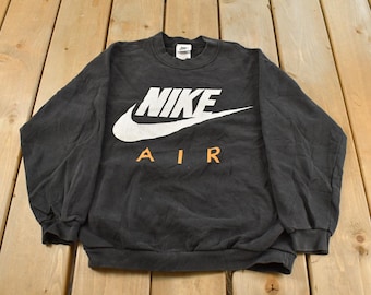 Vintage 1990s Nike Air Crewneck Sweatshirt Youth Large / 90s Swoosh Logo / Made in USA
