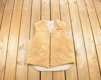 Vintage 90s Carhartt Men's Size L Distressed Tan Insulated Duck