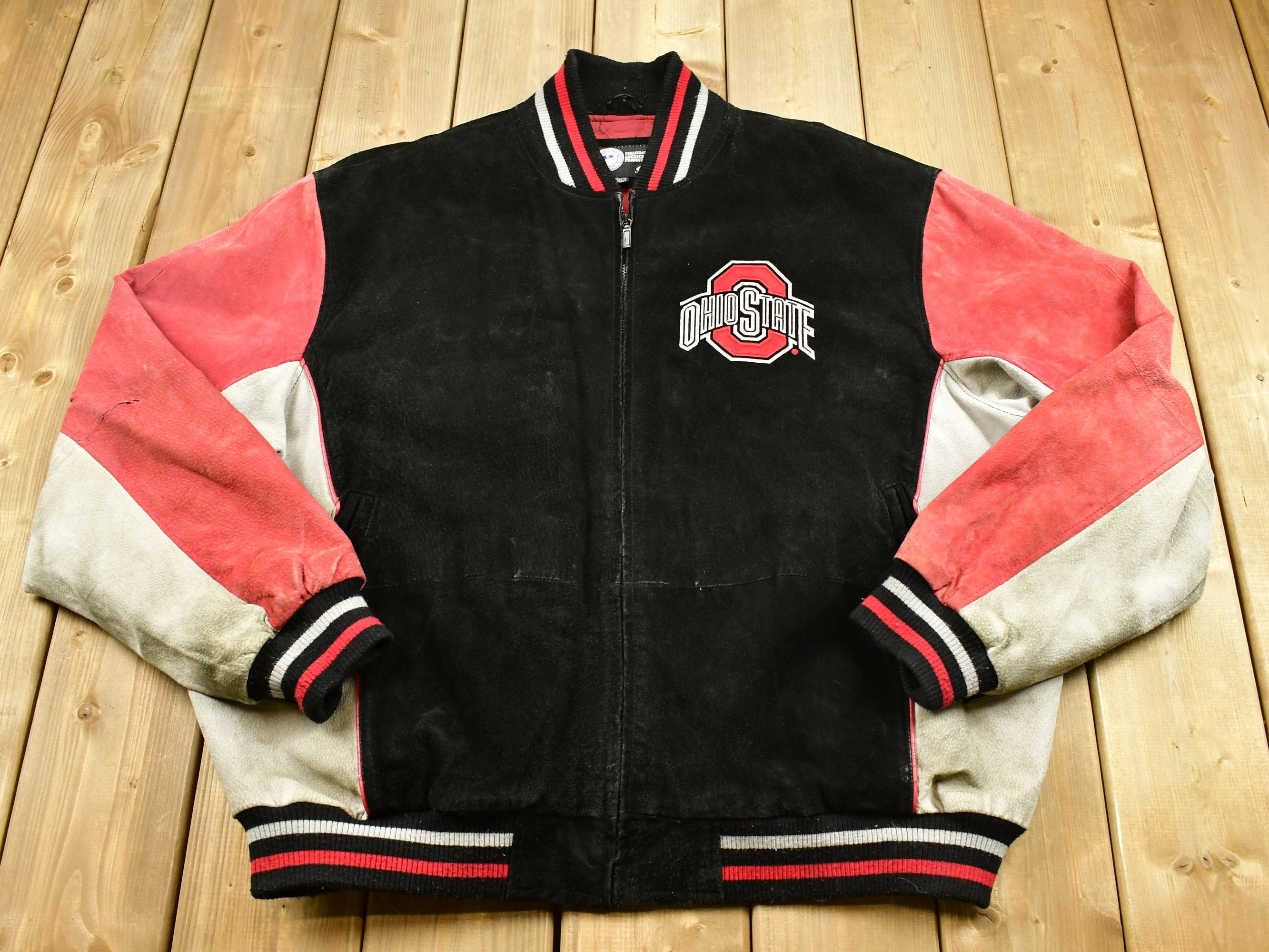 Ohio Buckeyes Suede Varsity Jacket 