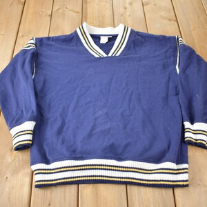 Vintage 1980s Blank V Neck Crewneck Sweatshirt Size Large